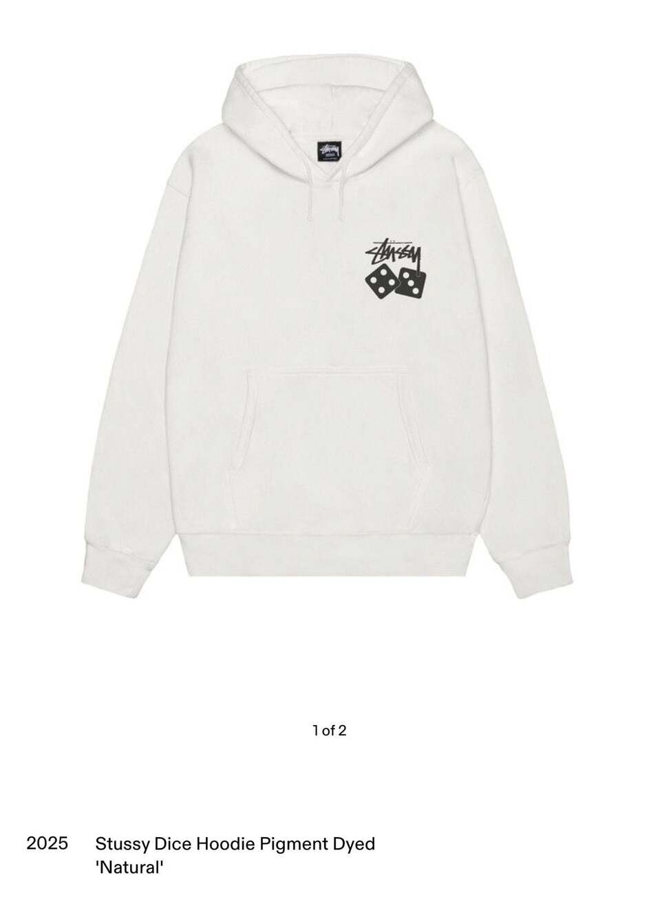 Stüssy Dice Pigment Dyed Hoodie 'Natural'